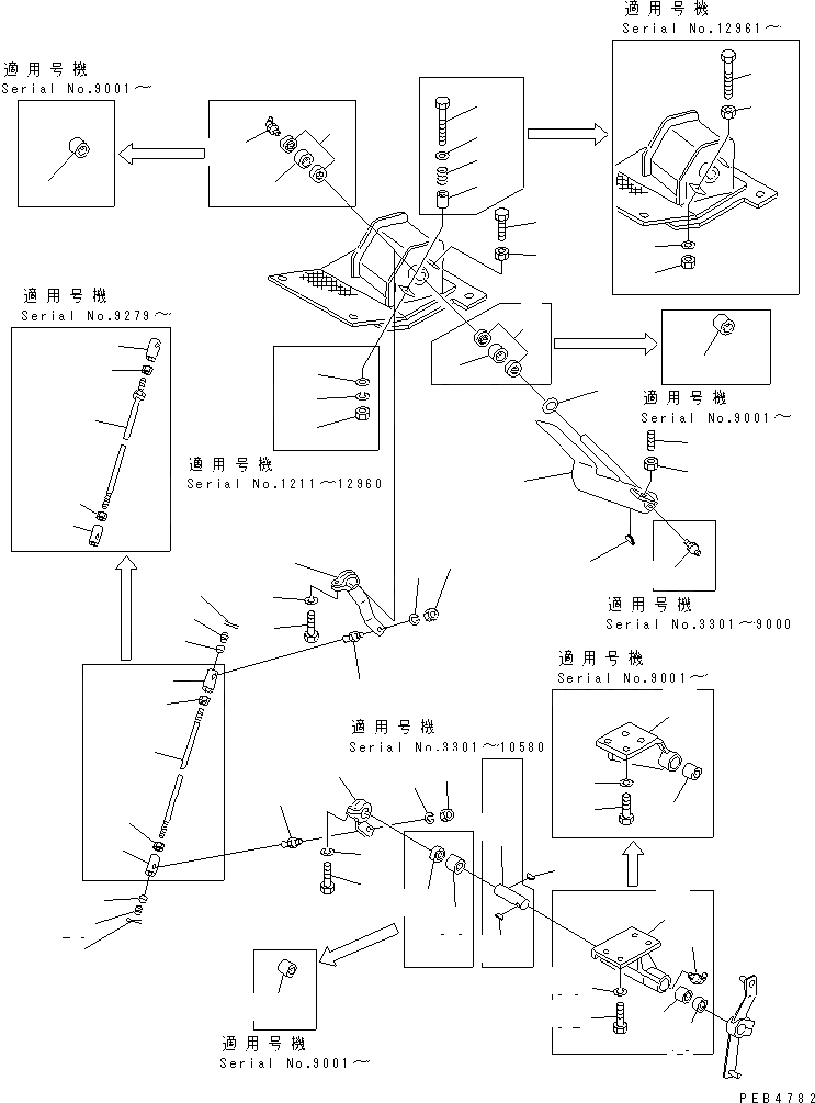 Схема запчастей Komatsu D355A-3 - ПЕДАЛЬ ЗАМЕДЛИТЕЛЯ ОБОРОТОВ(№-) КОМПОНЕНТЫ ДВИГАТЕЛЯ И ЭЛЕКТРИКА