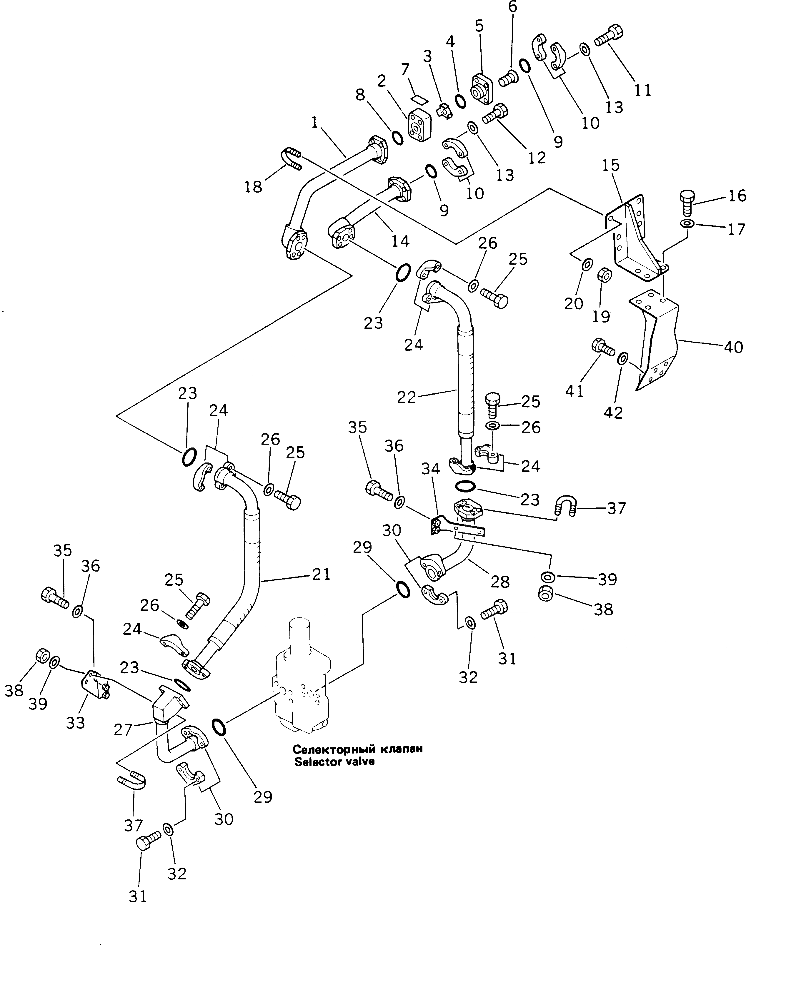 Схема запчастей Komatsu D355A-3 - СИСТЕМА ТРУБ РЫХЛИТЕЛЯ(№9-) РАБОЧЕЕ ОБОРУДОВАНИЕ