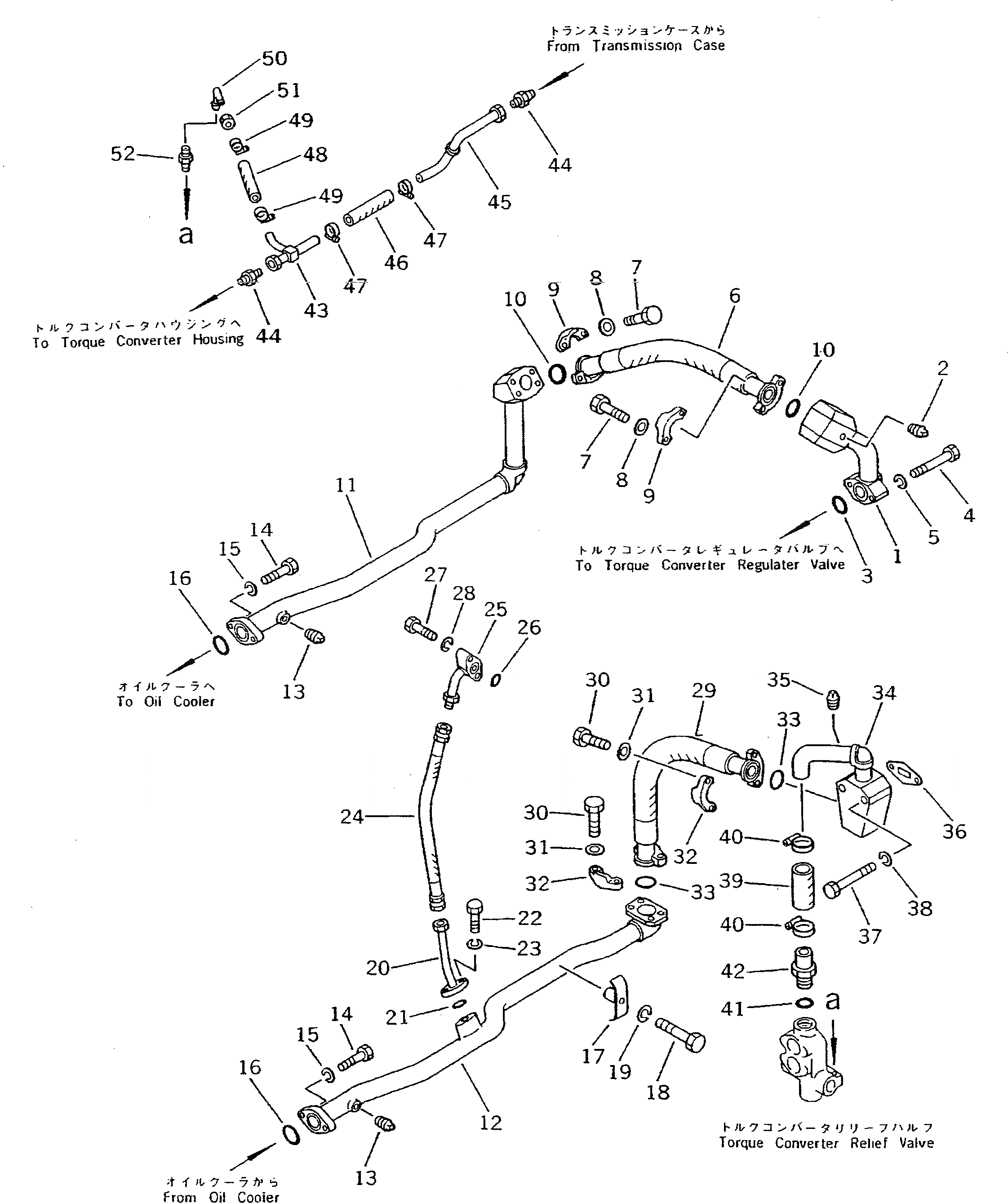 Схема запчастей Komatsu D355A-3 - ТРУБКИ ГИДРОТРАНСФОРМАТОРА И ОХЛАДИТЕЛЯ(№9-) ГИДРОТРАНСФОРМАТОР И ТРАНСМИССИЯ
