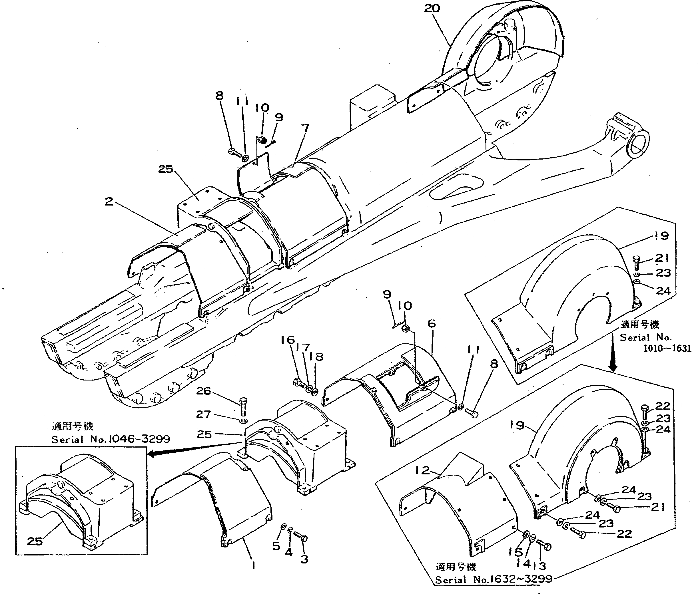 Схема запчастей Komatsu D355A-3 - КРЫШКИ(№-99) ГУСЕНИЦЫ