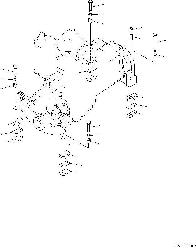 Схема запчастей Komatsu D355C-3 - КРЕПЛЕНИЕ ДВИГАТЕЛЯ КОМПОНЕНТЫ ДВИГАТЕЛЯ