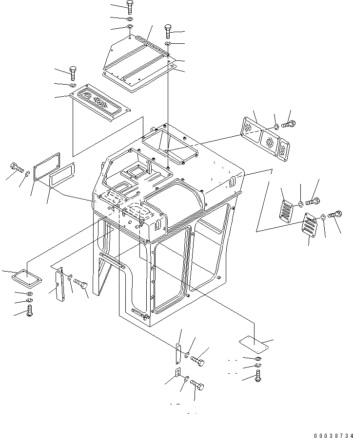 Схема запчастей Komatsu D355C-3 - КАБИНА (COVER) (С ВЕНТИЛЯТОРОМ)(№-) КАБИНА ОПЕРАТОРА И СИСТЕМА УПРАВЛЕНИЯ