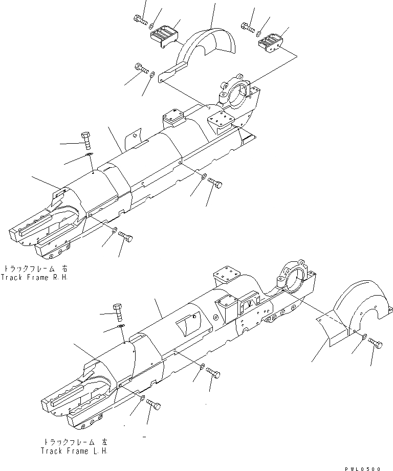 Схема запчастей Komatsu D355C-3 - КРЫШКИ ХОДОВАЯ