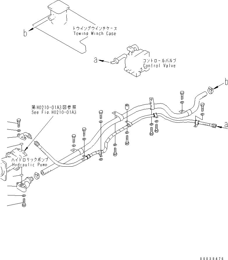 Схема запчастей Komatsu D355C-3 - БЕЗ ТЯГОВ. ЛЕБЕДКИ ТРУБЫ РАБОЧЕЕ ОБОРУДОВАНИЕ