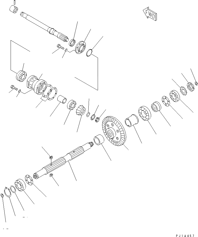 Схема запчастей Komatsu D355C-3 - КОНИЧЕСКАЯ ПЕРЕДАЧА (ДЛЯ ТЯГОВ. ЛЕБЕДКИ) РАБОЧЕЕ ОБОРУДОВАНИЕ
