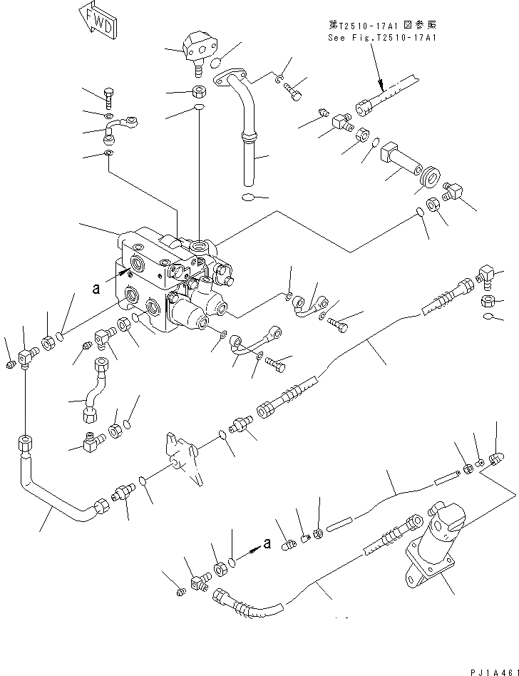 Схема запчастей Komatsu D355C-3 - ГИДРОЛИНИЯ ЛЕБЕДКИ (ДЛЯ ТЯГОВ. ЛЕБЕДКИ) РАБОЧЕЕ ОБОРУДОВАНИЕ