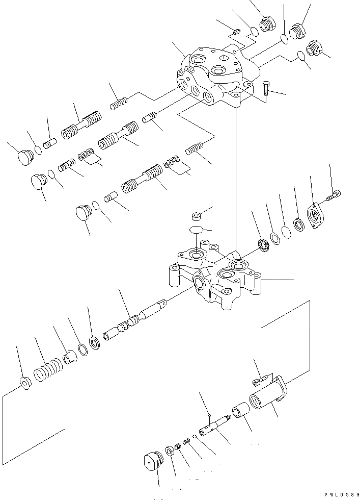 Схема запчастей Komatsu D355C-3 - ПОДЪЕМ-ОПУСК. SELECT КЛАПАН ОСНОВН. КОМПОНЕНТЫ И РЕМКОМПЛЕКТЫ