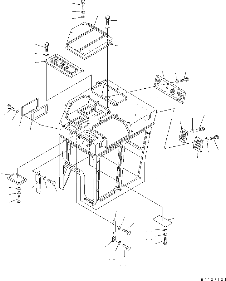 Схема запчастей Komatsu D355C-3 - КАБИНА (COVER) (С ВЕНТИЛЯТОРОМ)(№-) КАБИНА ОПЕРАТОРА И СИСТЕМА УПРАВЛЕНИЯ