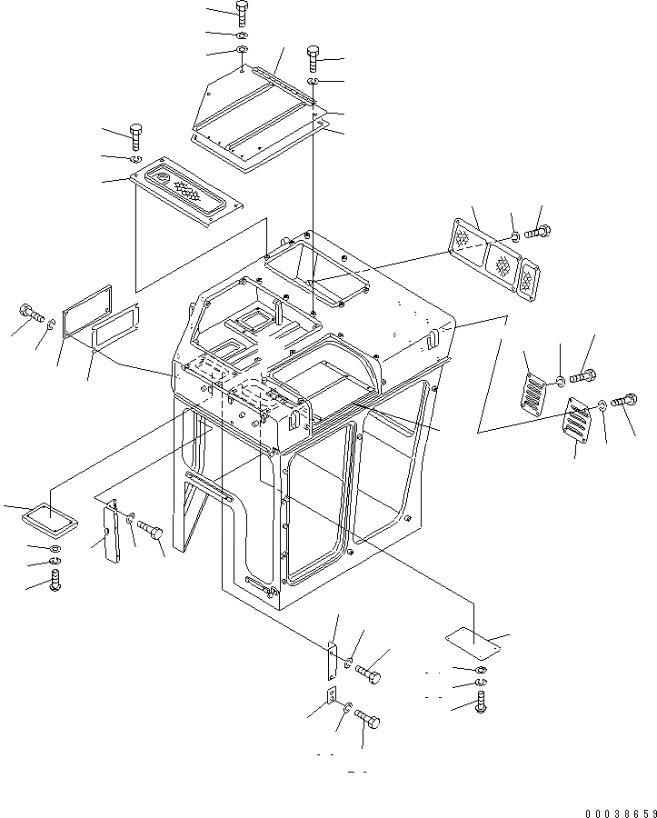 Схема запчастей Komatsu D355C-3 - КАБИНА (COVER) (БЕЗ ВЕНТИЛЯТОР)(№-) КАБИНА ОПЕРАТОРА И СИСТЕМА УПРАВЛЕНИЯ