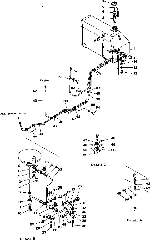 Схема запчастей Komatsu D355C-3 - ТОПЛИВН. БАК.(№9-) КОМПОНЕНТЫ ДВИГАТЕЛЯ И ЭЛЕКТРИКА