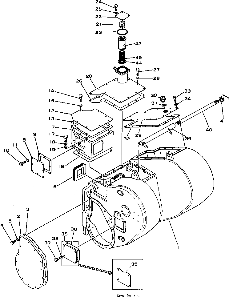 Схема запчастей Komatsu D355C-3 - КОРПУС (/)(№()-) ТЯГОВ. ЛЕБЕДКА (DWT-)