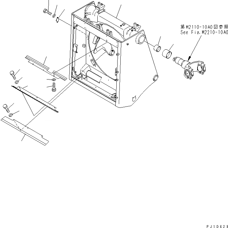 Схема запчастей Komatsu D375A-3A - ЗАЩИТА РАДИАТОРА ЧАСТИ КОРПУСА