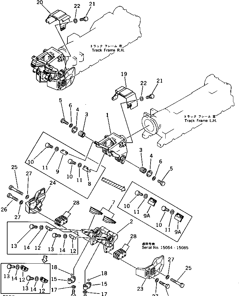 Схема запчастей Komatsu D375A-1 - ВИЛКА И COVER(№-8) ГУСЕНИЦЫ