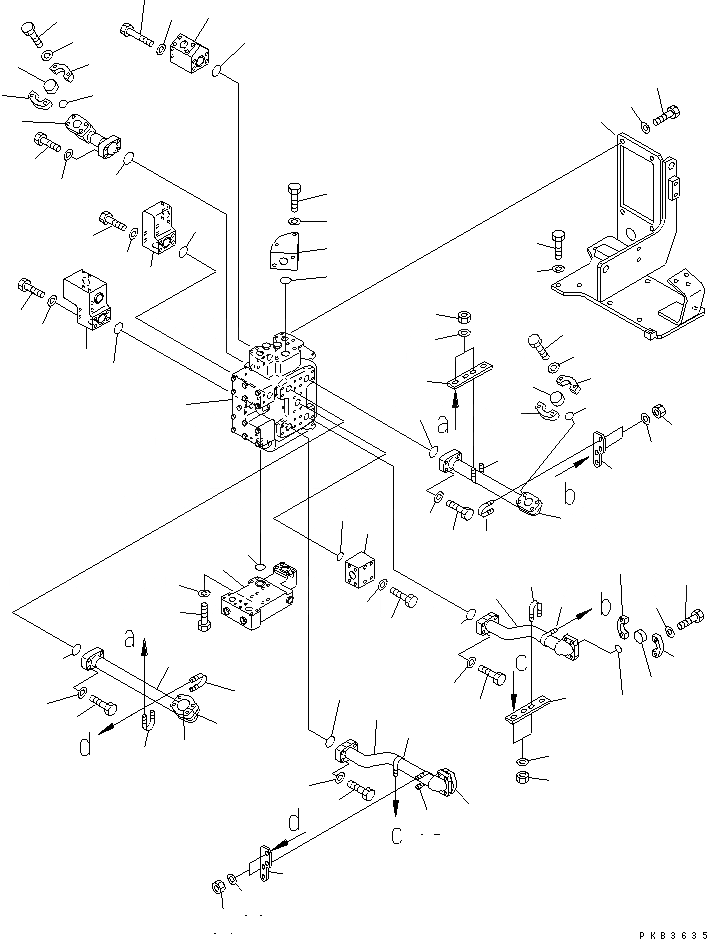 Схема запчастей Komatsu D375A-3D - РЫХЛИТЕЛЬ КЛАПАН И ТРУБЫ (С РЫХЛИТЕЛЕМ) ГИДРАВЛИКА