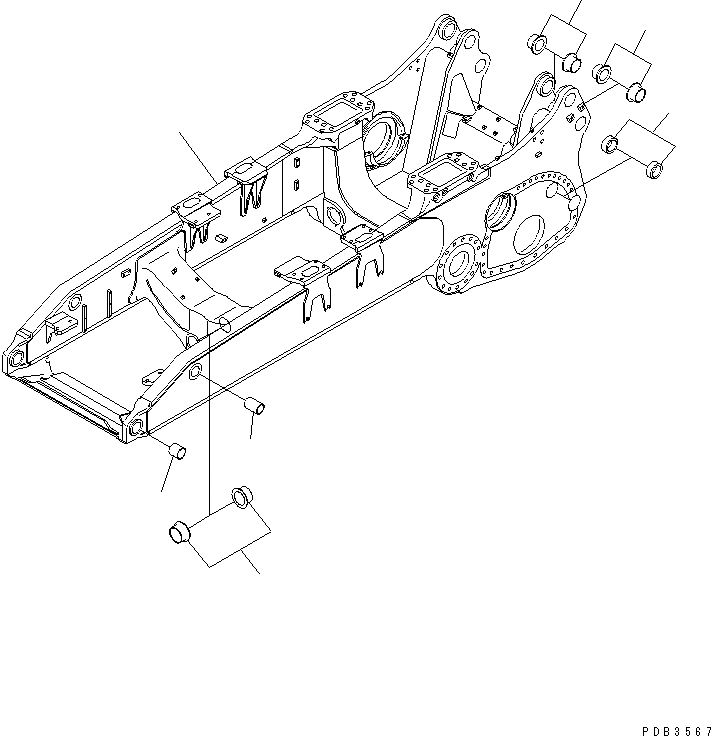 Схема запчастей Komatsu D375A-3D - ОСНОВН. РАМА ( ОПОРНЫЙ КАТОК) ОСНОВН. РАМА И КОМПОНЕНТЫ