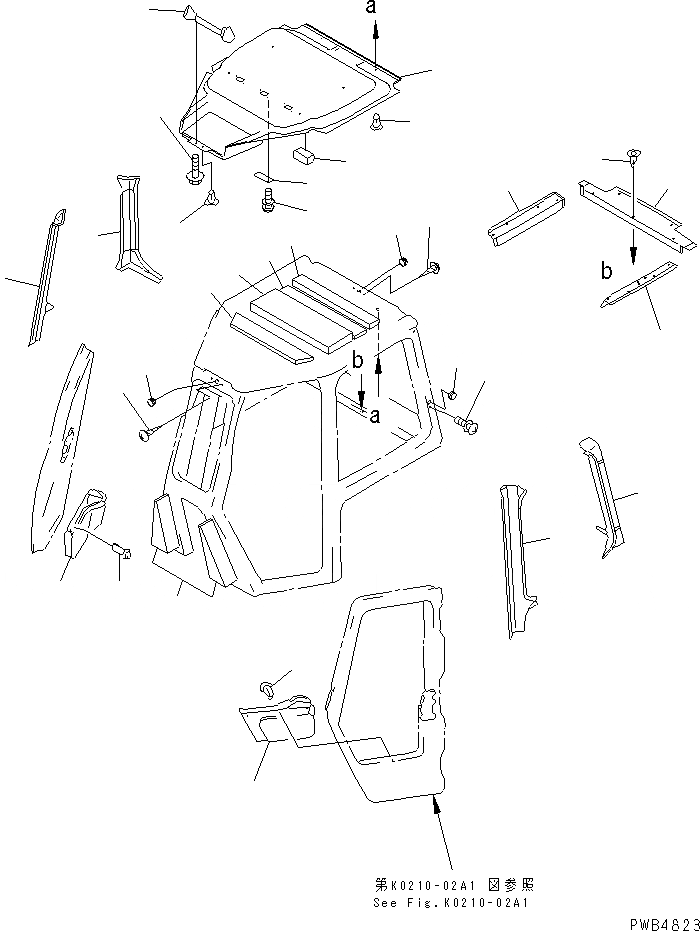 Схема запчастей Komatsu D375A-3D - КАБИНА (ОБЛИЦОВКА ПОТОЛКА) (МОРОЗОУСТОЙЧИВ. СПЕЦ-Я) КАБИНА ОПЕРАТОРА И СИСТЕМА УПРАВЛЕНИЯ
