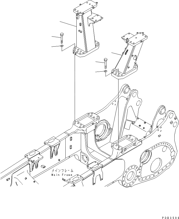 Схема запчастей Komatsu D375A-3D - ROPS КРЕПЛЕНИЕ ЧАСТИ КОРПУСА