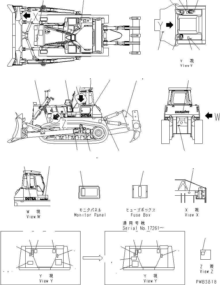 Схема запчастей Komatsu D375A-3D - МАРКИРОВКА (РОССИЯ)(№7-79) МАРКИРОВКА