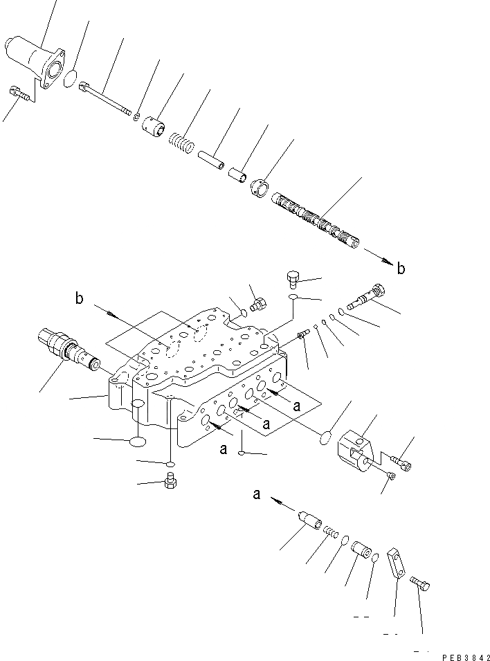 Схема запчастей Komatsu D375A-3D - УПРАВЛЯЮЩ. КЛАПАН (/) (РЫХЛИТЕЛЬ НИЗ.) ОСНОВН. КОМПОНЕНТЫ И РЕМКОМПЛЕКТЫ