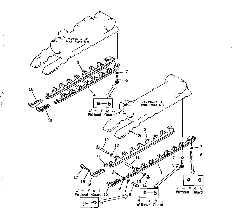 Схема запчастей Komatsu D375A-2 - ЗАЩИТА ОПОРНЫХ КАТКОВ ГУСЕНИЦЫ