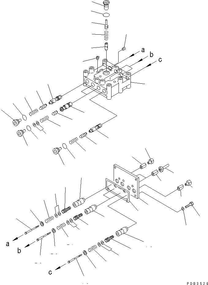 Схема запчастей Komatsu D375A-3 - КЛАПАН РУЛЕВОГО УПРАВЛЕНИЯ СИЛОВАЯ ПЕРЕДАЧА И КОНЕЧНАЯ ПЕРЕДАЧА
