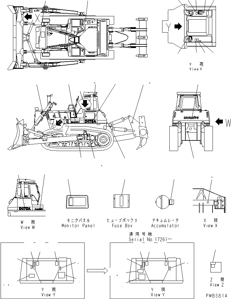 Схема запчастей Komatsu D375A-3 - МАРКИРОВКА (АНГЛ.)(№7-79) МАРКИРОВКА