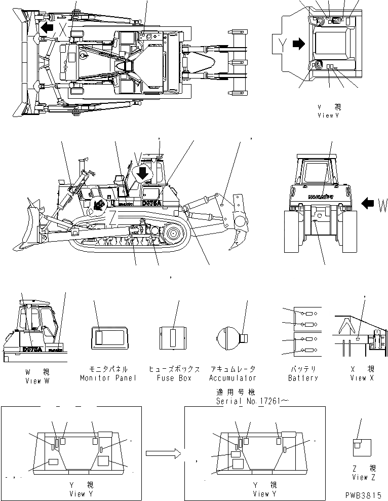 Схема запчастей Komatsu D375A-3 - МАРКИРОВКА (США)(№7-79) МАРКИРОВКА