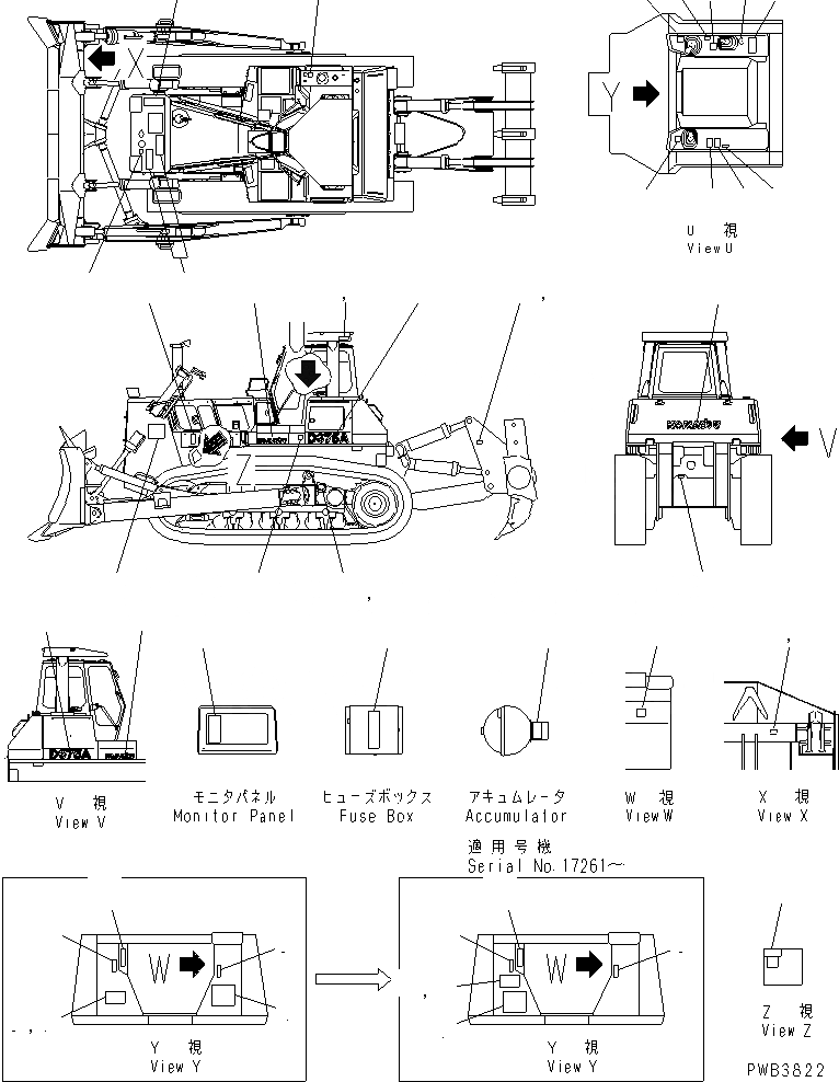 Схема запчастей Komatsu D375A-3 - МАРКИРОВКА (NORWEGIAN И ЕС)(№7-77) МАРКИРОВКА