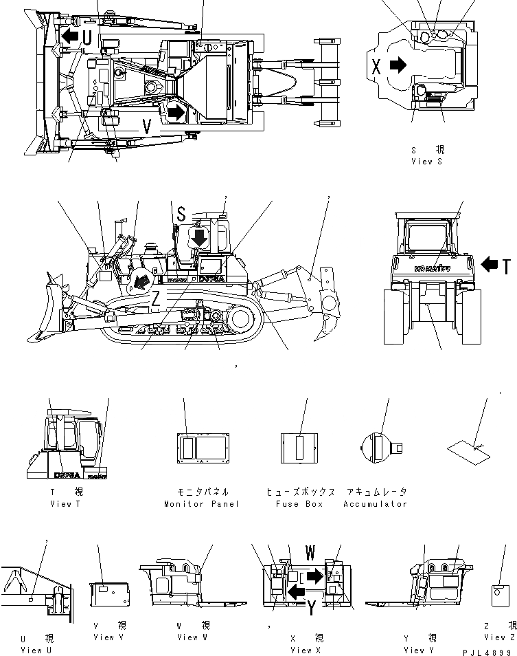 Схема запчастей Komatsu D375A-3 - МАРКИРОВКА (АНГЛ. И ЕС)(№78-) МАРКИРОВКА