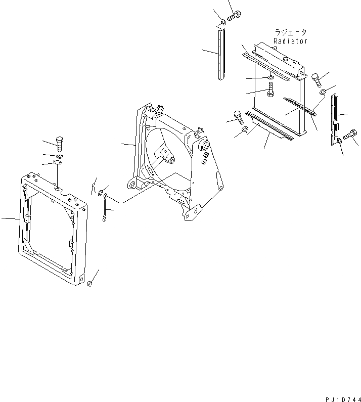 Схема запчастей Komatsu D375A-3A-01 - ЗАЩИТА РАДИАТОРА (РАДИАТОР НАКЛОН. СПЕЦ-Я.)(№7-) ЧАСТИ КОРПУСА