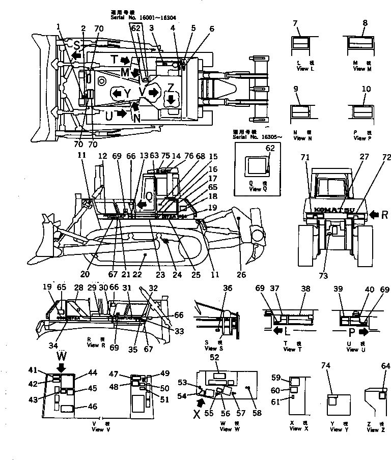 Схема запчастей Komatsu D375A-2 - МАРКИРОВКА (СПЕЦ-Я TBG)(№-8) МАРКИРОВКА¤ ИНСТРУМЕНТ И РЕМКОМПЛЕКТЫ