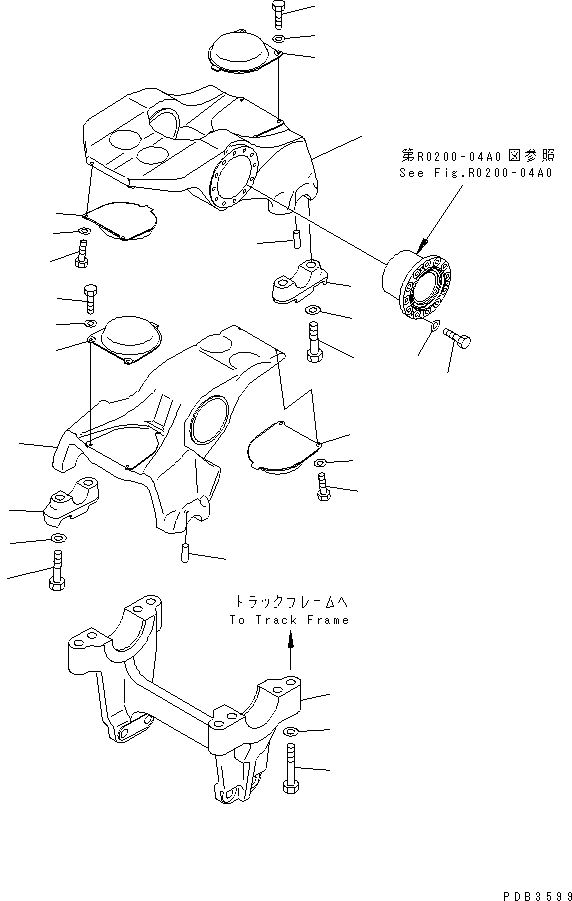 Схема запчастей Komatsu D375A-3-01 - ТЕЛЕЖКА (ЛЕВ. ПРАВ. NO.) ( ОПОРНЫЙ КАТОК)(№77-) ХОДОВАЯ