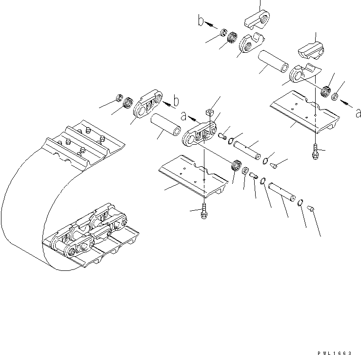 Схема запчастей Komatsu D375A-3-01 - ГУСЕНИЦЫ (СМАЗЫВ. ТИПА) (С RING)(4 СЦЕПНЫХ ЗВЕНА) ХОДОВАЯ