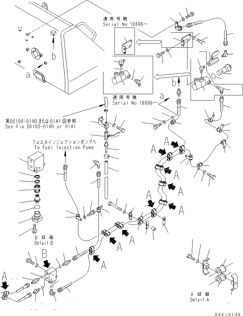 Схема запчастей Komatsu D375A-5 - ТОПЛИВН. ЛИНИЯ (С ОХЛАДИТЕЛЬ BYPAS КЛАПАН) ТОПЛИВН. БАК. AND КОМПОНЕНТЫ