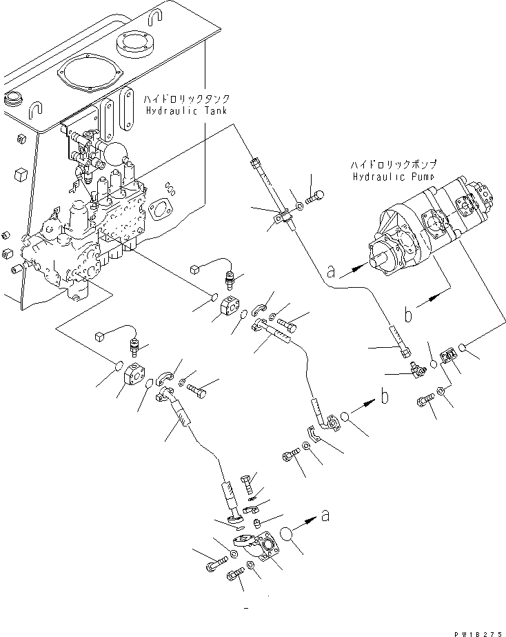 Схема запчастей Komatsu D375A-5 - ГИДР. НАСОС. ЛИНИЯ ПОДАЧИ ГИДРАВЛИКА