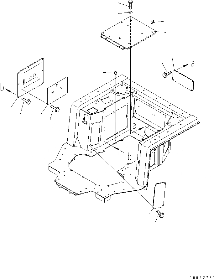 Схема запчастей Komatsu D375A-5 - ПОКРЫТИЕ ПОЛА (С КАБИНОЙ) (ДЛЯ VHMS) КАБИНА ОПЕРАТОРА И СИСТЕМА УПРАВЛЕНИЯ