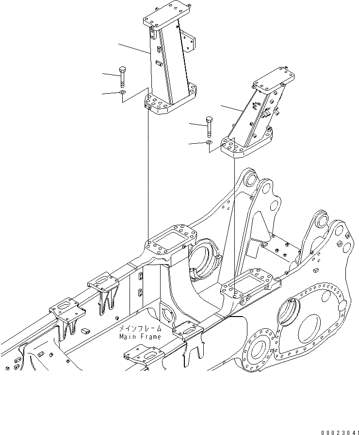 Схема запчастей Komatsu D375A-5 - ROPS КРЕПЛЕНИЕ (С VHMS) ЧАСТИ КОРПУСА