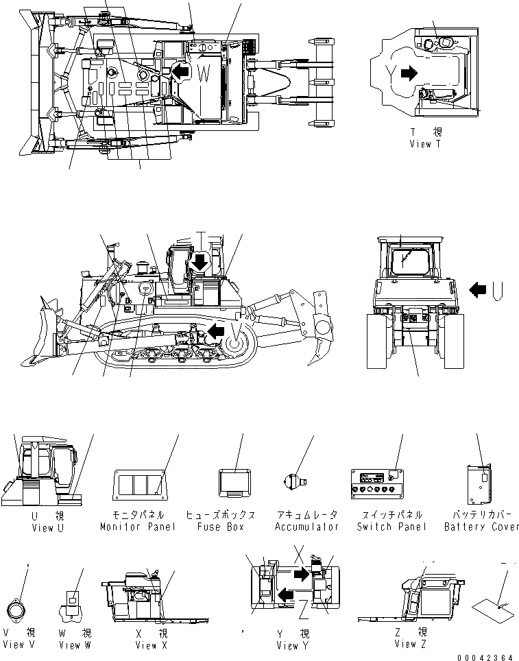 Схема запчастей Komatsu D375A-5 - МАРКИРОВКА (КИТАЙ) (БЕЗ КАБИНЫ) МАРКИРОВКА