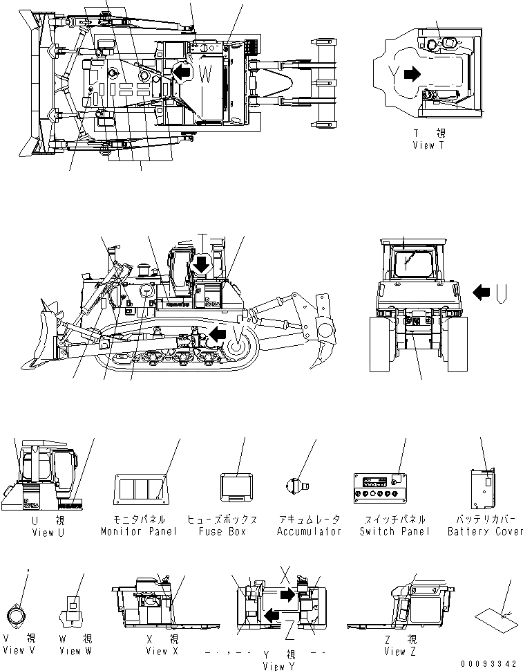 Схема запчастей Komatsu D375A-5 - МАРКИРОВКА (PORTUGESE) (БЕЗ КАБИНЫ) МАРКИРОВКА