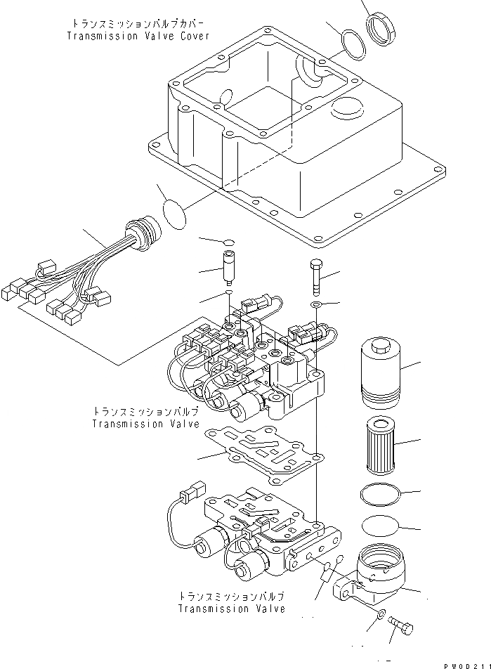 Схема запчастей Komatsu D375A-5 - КЛАПАН ТРАНСМИССИИ (/)¤ ФИЛЬТР. И Э/ПРОВОДКА СИЛОВАЯ ПЕРЕДАЧА И КОНЕЧНАЯ ПЕРЕДАЧА