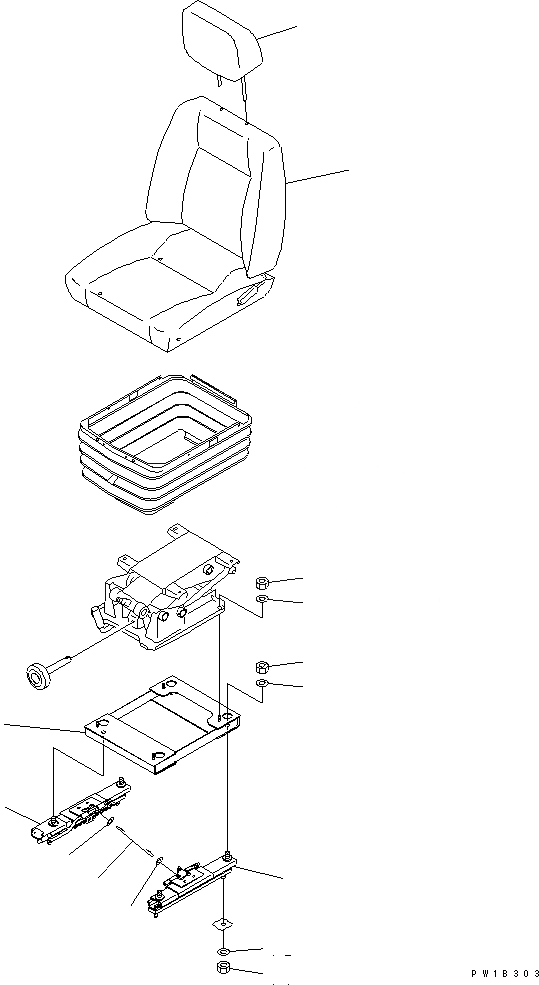 Схема запчастей Komatsu D375A-5 - СИДЕНЬЕ ОПЕРАТОРА (LEATHER)(C ПОДГОЛОВНИКОМ) КАБИНА ОПЕРАТОРА И СИСТЕМА УПРАВЛЕНИЯ