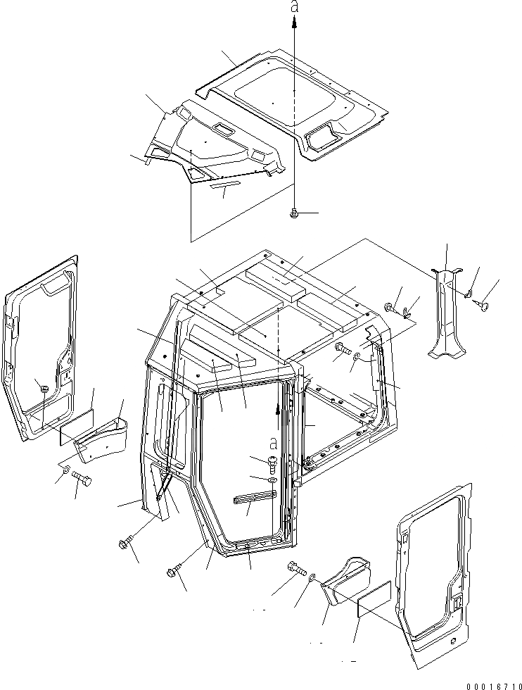 Схема запчастей Komatsu D375A-5 - КАБИНА (ОБЛИЦОВКА ПОТОЛКА) (БЕЗ РАДИО) КАБИНА ОПЕРАТОРА И СИСТЕМА УПРАВЛЕНИЯ