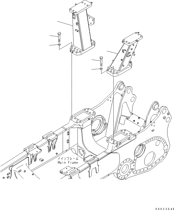 Схема запчастей Komatsu D375A-5 - ROPS КРЕПЛЕНИЕ ЧАСТИ КОРПУСА