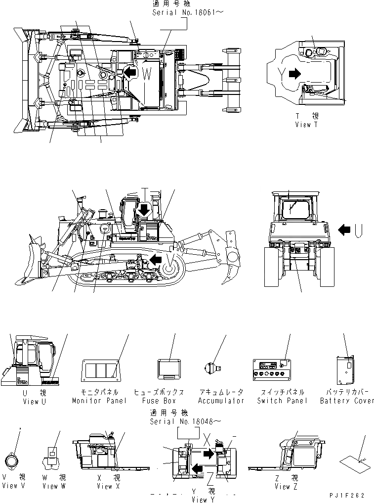 Схема запчастей Komatsu D375A-5 - МАРКИРОВКА (ЯПОН.) МАРКИРОВКА