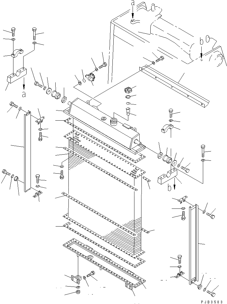 Схема запчастей Komatsu D375A-3 - РАДИАТОР И WIND BREAK ЧАСТИ КОРПУСА