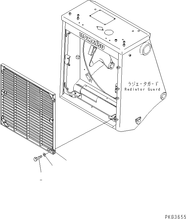 Схема запчастей Komatsu D375A-3 - ЗАСЛОНКА РАДИАТОРА (РЕШЕТКА) ЧАСТИ КОРПУСА