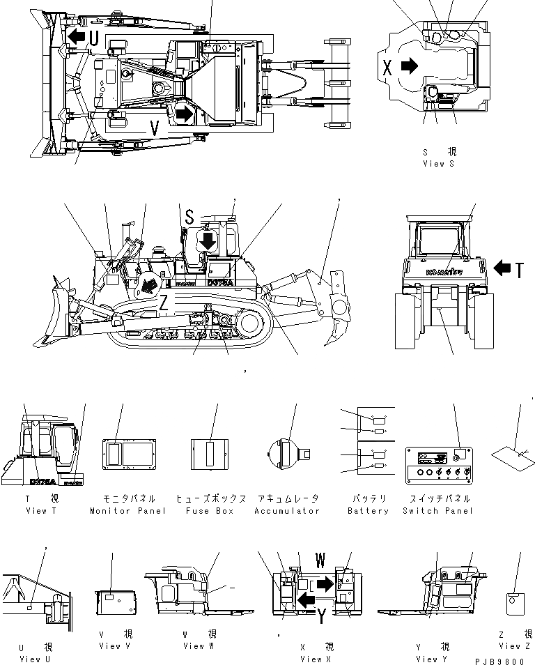 Схема запчастей Komatsu D375A-3 - МАРКИРОВКА (АНГЛ.) (С ШИРОК. КАБИНОЙ) (МОРОЗОУСТОЙЧИВ. СПЕЦ-Я)(№7-) МАРКИРОВКА