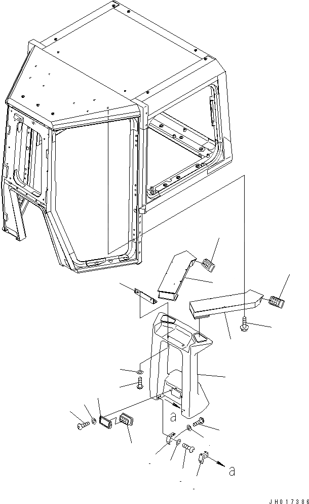 Схема запчастей Komatsu D375A-5D - ПОКРЫТИЕ ПОЛА(С ЗАСЛОНКА) КАБИНА ОПЕРАТОРА И СИСТЕМА УПРАВЛЕНИЯ