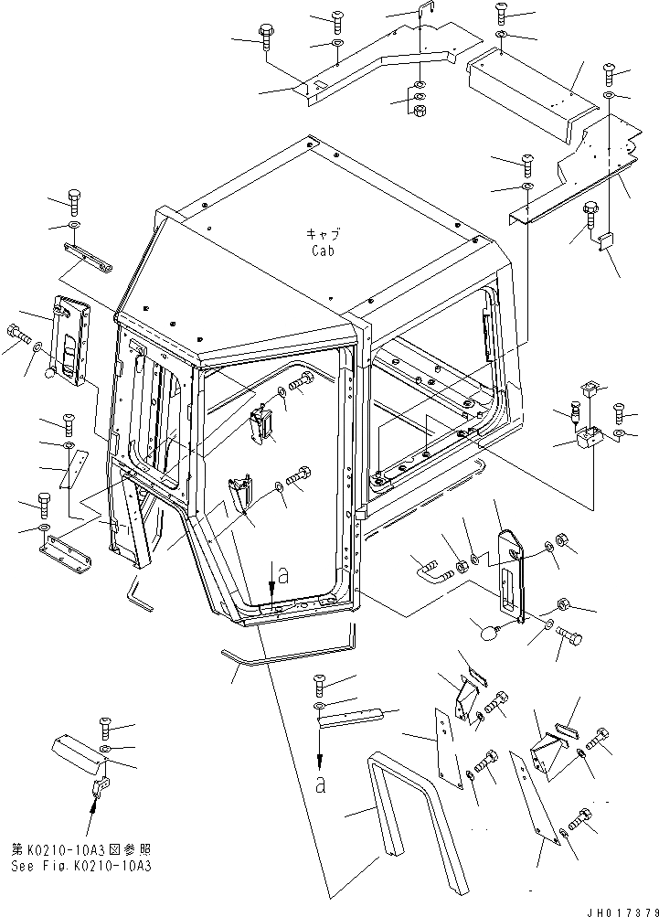 Схема запчастей Komatsu D375A-5D - ROPS ЧАСТИ КОРПУСА (ДЛЯ БОЛЬШ. КАБИНА) КАБИНА ОПЕРАТОРА И СИСТЕМА УПРАВЛЕНИЯ
