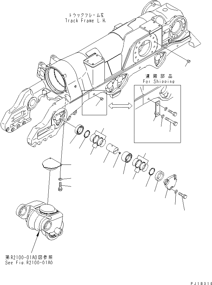Схема запчастей Komatsu D375A-5D - CARTRIGE ПАЛЕЦ (ЛЕВ.)(№77-88) ХОДОВАЯ